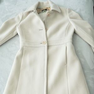 J. Crew White Wool Coat